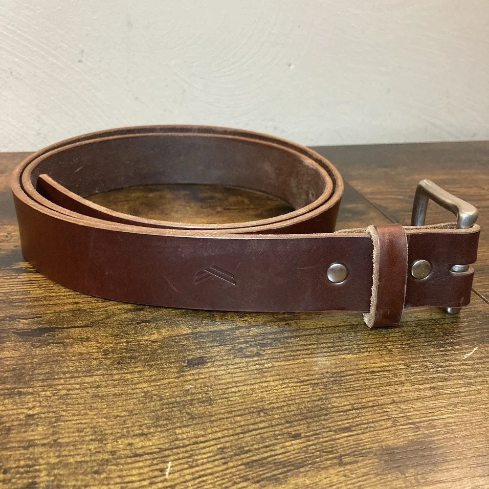 MorrisonMade Leather Belt Brown Full Grain‎ Handmade USA TikTok Viral AWM 43-48